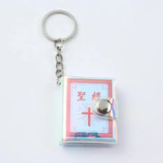 Mini Holy Bible Keychain Real Paper Can Read Religious Christian Cross Keyrings Holder Car Key Chains Fashion Gifts Jewelry