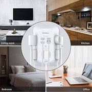 5-Outlet Power Strip Surge Protector with 4 USB Port 3 Sided Wall Adapter in White ( 2 Pack)