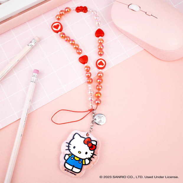 Hello Kitty and Friends Beaded Wristlet Charm – Universal Phone Strap, Lanyard for Cell Phone, Camera, Keys, Airpods, Keychains – Hello Kitty