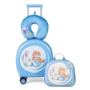 Kids Luggage Set with 14 Inches Carry-On Hardside Spinner Toddler Luggage and 10 Inches Backpack