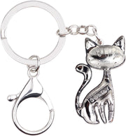 Enamel Alloy Chain Cat Key Chains for Women Car Purse Handbag Charms Keychains Gifts