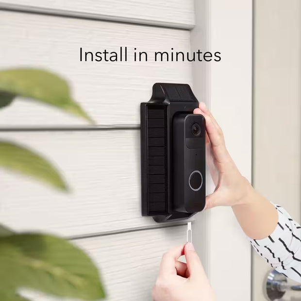 Solar Charger and Mount - Compatible with Blink Video Doorbell - Solar Power for Your Blink Video Doorbell (Black)