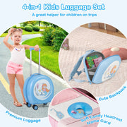Kids Luggage Set with 14 Inches Carry-On Hardside Spinner Toddler Luggage and 10 Inches Backpack