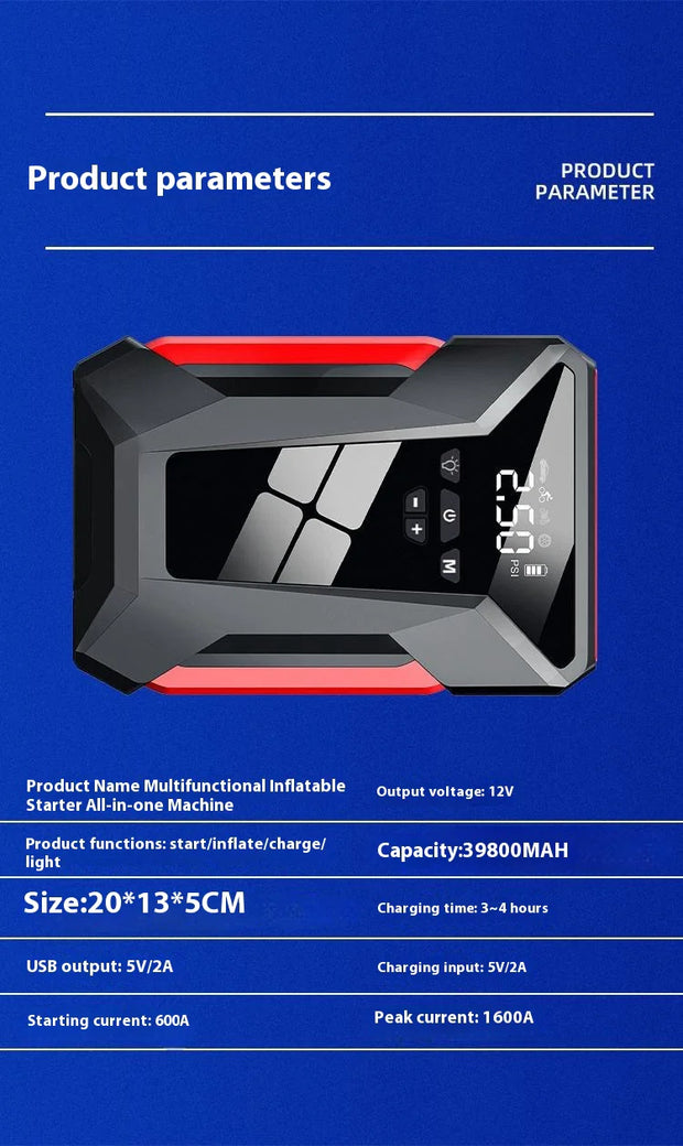 All-in-One 12V Emergency Car Power Bank & Inflatable Starter - ILLUMIWAVESS  