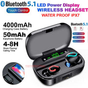 Bluetooth 5.1 Headset TWS Wireless Earphones Mini Earbuds Stereo Headphones IPX7 - ILLUMIWAVESS  