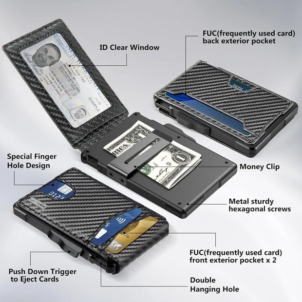 RFID Blocking Male Designer Standard Modern Bifold Wallets