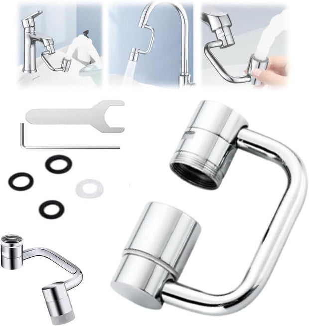 Rotatable Faucet Aerator Extension - for Effortless, All-Angle Control, Rotating Swivel Faucet Aerator Extender, Kitchen Bathroom Sink Faucets Sprayer Attachment with 2 Mode Splash(1Pc)