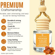 Car Air Freshener Hanging Diffuser 2 Pack – Pistachio & Salted Caramel Scent, 45+ Days Long Lasting Essential Oil Fresheners, Made in USA, Cute Car Diffuser for Women
