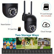 Outdoor Security Camera, 2.4G Surveillance Camera Video, Wifi Wireless Security Camera, Auto Tracking, Camera Full Color Night Vision and Two-Way Audio