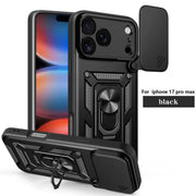 Slide Cover Camera Protection Case, 360-Degree Rotating Ring-Shaped Bracket Fixer, Military-Grade Shock-Proof Mobile Phone Case Protection Cover. Suitable for Iphone 17/17 Pro/17 AIR/17 Pro Max/16/16 Pro/16 PLUS/16 Pro Max/15/14/13/12. an Excellent Gift F