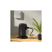 9-Outlet Power Strip Tower Surge Protector with 6.5 Ft. Flat Plug Extension Cord, 3 USB-A & 2 USB-C Ports, Black