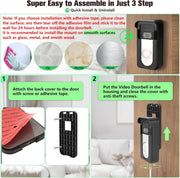 Anti-Theft Video Doorbell Mount, No Drill Ring Doorbell Holder for Apartment