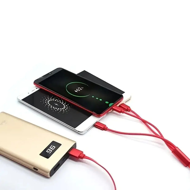 1M 3-in-1 Retractable USB Charger Cable for Smartphones - ILLUMIWAVESS  