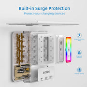 Outlet Extender with USB C, Multi Outlet Surge Protector with Nightlight, 6 Out