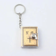 Mini Holy Bible Keychain Real Paper Can Read Religious Christian Cross Keyrings Holder Car Key Chains Fashion Gifts Jewelry