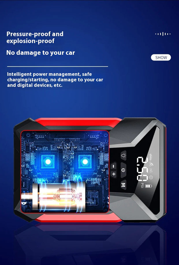 All-in-One 12V Emergency Car Power Bank & Inflatable Starter - ILLUMIWAVESS  