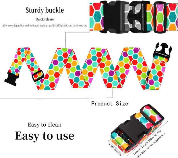 Adjustable Travel Luggage Strap Suitcase Belt Travel Bag Accessories 1.96 in W X 6.23 Ft L