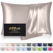 Mulberry Silk Pillow Cases King Size Silk Pillowcase for Hair and Skin Both Sides Natural Silk Satin Pillowcase for Sleeping Women with Zipper Gifts for Women Men Taupe - ILLUMIWAVESS  