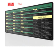 Large Extended Office Shortcuts Mouse Pad (Single) - ILLUMIWAVESS  