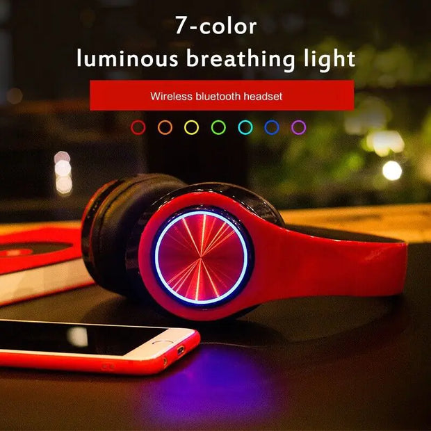 Super Bass Wireless Bluetooth Headphones Foldable Stereo Earphones Headsets Mic - ILLUMIWAVESS  
