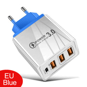 3USB+PD Type-C Mobile Phone Charger for Travel - ILLUMIWAVESS  