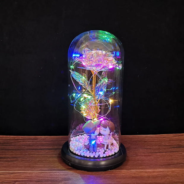 LED Enchanted Glass Rose Decor - ILLUMIWAVESS  