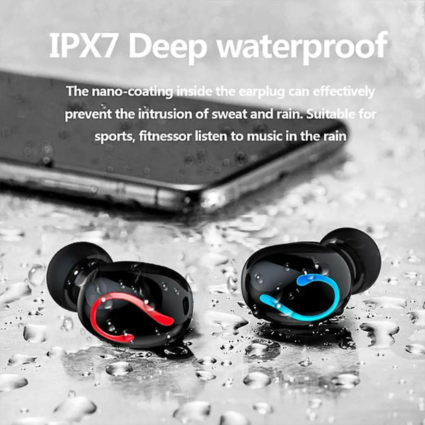 Bluetooth 5.1 Headset TWS Wireless Earphones Mini Earbuds Stereo Headphones IPX7 - ILLUMIWAVESS  