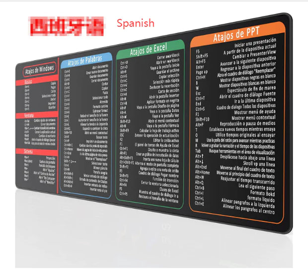 Large Extended Office Shortcuts Mouse Pad (Single) - ILLUMIWAVESS  