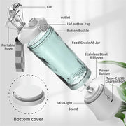 Portable Blender Juicer – Personal-Size Blender for Shakes and Smoothies with 6 Blades - ILLUMIWAVE  