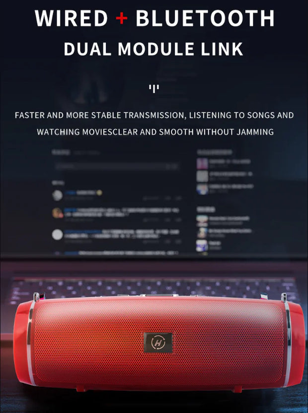 Bluetooth 5.1 Speaker Wireless Waterproof Outdoor Stereo LOUD Bass USB/TF Strap - ILLUMIWAVESS  