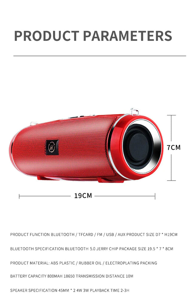 Bluetooth 5.1 Speaker Wireless Waterproof Outdoor Stereo LOUD Bass USB/TF Strap - ILLUMIWAVESS  
