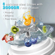 Portable Blender Juicer – Personal-Size Blender for Shakes and Smoothies with 6 Blades - ILLUMIWAVE  