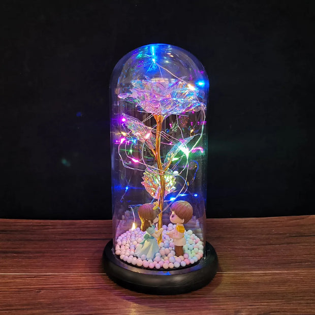 LED Enchanted Glass Rose Decor - ILLUMIWAVESS  