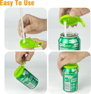 Soda Can Lids with Straw,Silicone Straws Soda Cans Covers Lid,Bpa-Free, Reusable for Can Cover for Soda Beverage
