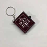 Mini Holy Bible Keychain Real Paper Can Read Religious Christian Cross Keyrings Holder Car Key Chains Fashion Gifts Jewelry
