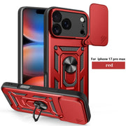 Slide Cover Camera Protection Case, 360-Degree Rotating Ring-Shaped Bracket Fixer, Military-Grade Shock-Proof Mobile Phone Case Protection Cover. Suitable for Iphone 17/17 Pro/17 AIR/17 Pro Max/16/16 Pro/16 PLUS/16 Pro Max/15/14/13/12. an Excellent Gift F