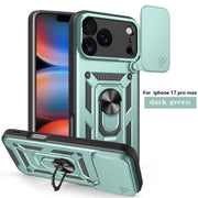 Slide Cover Camera Protection Case, 360-Degree Rotating Ring-Shaped Bracket Fixer, Military-Grade Shock-Proof Mobile Phone Case Protection Cover. Suitable for Iphone 17/17 Pro/17 AIR/17 Pro Max/16/16 Pro/16 PLUS/16 Pro Max/15/14/13/12. an Excellent Gift F