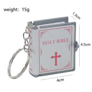 Mini Holy Bible Keychain Real Paper Can Read Religious Christian Cross Keyrings Holder Car Key Chains Fashion Gifts Jewelry