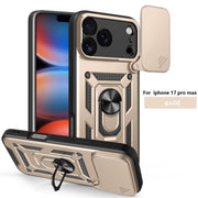 Slide Cover Camera Protection Case, 360-Degree Rotating Ring-Shaped Bracket Fixer, Military-Grade Shock-Proof Mobile Phone Case Protection Cover. Suitable for Iphone 17/17 Pro/17 AIR/17 Pro Max/16/16 Pro/16 PLUS/16 Pro Max/15/14/13/12. an Excellent Gift F