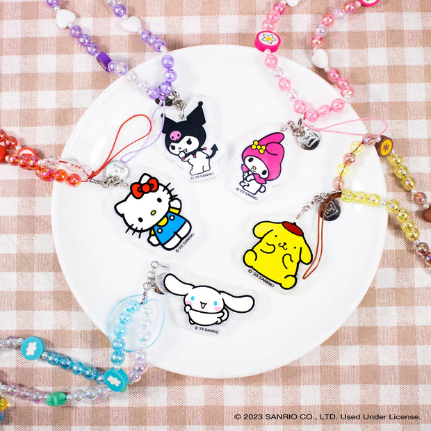 Hello Kitty and Friends Beaded Wristlet Charm – Universal Phone Strap, Lanyard for Cell Phone, Camera, Keys, Airpods, Keychains – Hello Kitty