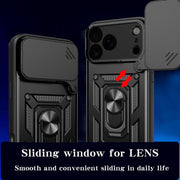 Slide Cover Camera Protection Case, 360-Degree Rotating Ring-Shaped Bracket Fixer, Military-Grade Shock-Proof Mobile Phone Case Protection Cover. Suitable for Iphone 17/17 Pro/17 AIR/17 Pro Max/16/16 Pro/16 PLUS/16 Pro Max/15/14/13/12. an Excellent Gift F