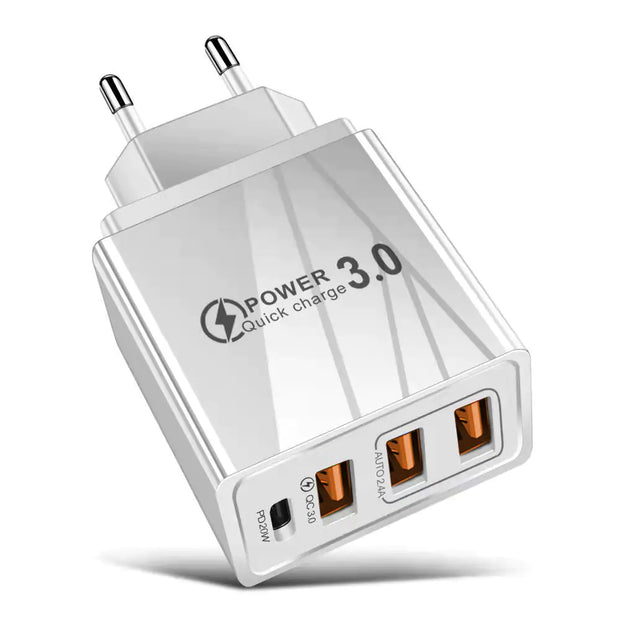 3USB+PD Type-C Mobile Phone Charger for Travel - ILLUMIWAVESS  