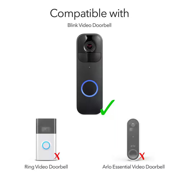 Solar Charger and Mount - Compatible with Blink Video Doorbell - Solar Power for Your Blink Video Doorbell (Black)