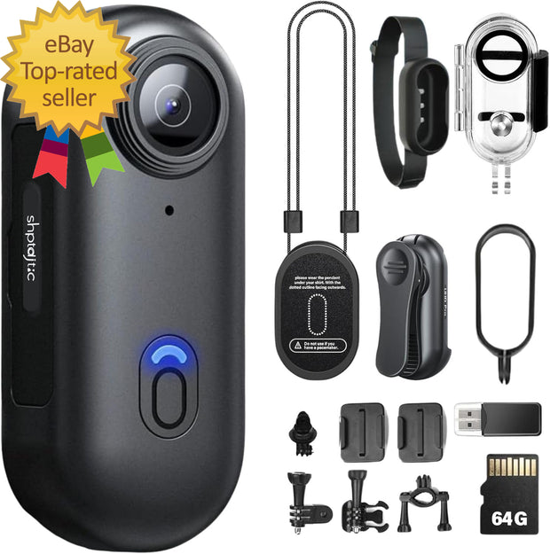 Body Camera 4K POV Pro 4K Wearable Camera with 360°Rotatable Clip & Magnetic Cl