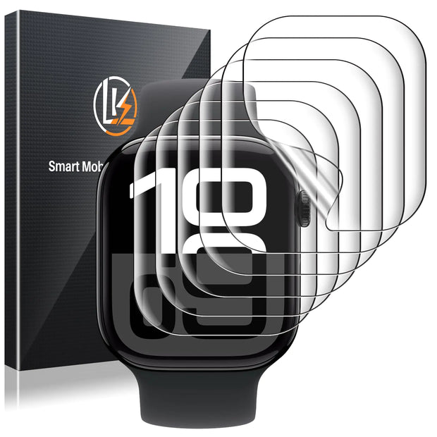 LK 6 Pack for Apple Watch Series 10 Screen Protector 46mm, [Flexible TPU Not Glass] Self-Healing, Max Coverage, Bubble Free, HD Clear Screen Protector for iWatch Series 10 46mm, Anti-Scratch - ILLUMIWAVESS  