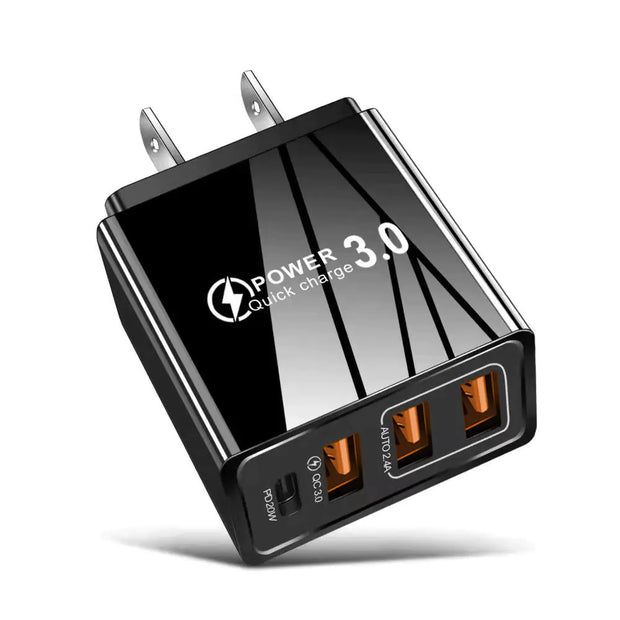3USB+PD Type-C Mobile Phone Charger for Travel - ILLUMIWAVESS  