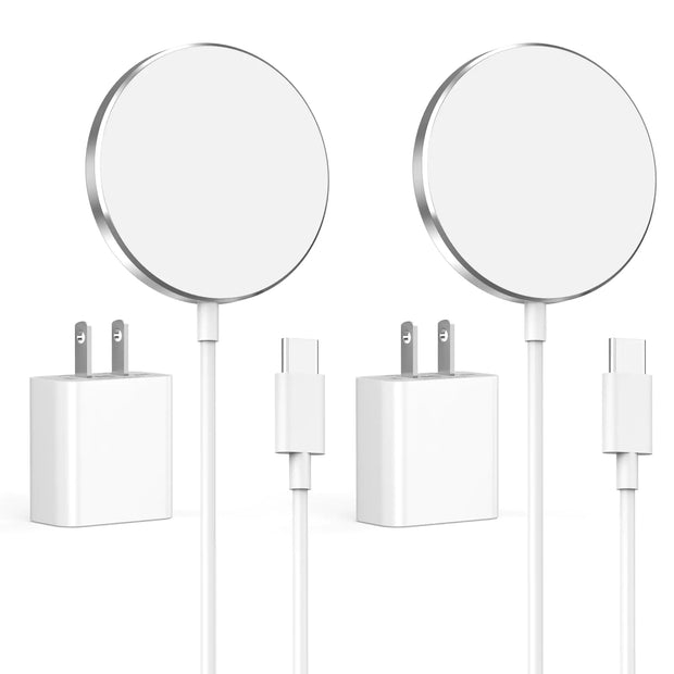 Magnetic Wireless Charger for iPhone 16 15 2 Pack 15W Max iPhone Wireless Charger Fast Charging Pad Mag Safe Charger with 20W USB C Wall Charger for iPhone 16/16 Plus/16 Pro/16 Pro Max/15/14/13/12 - ILLUMIWAVESS  