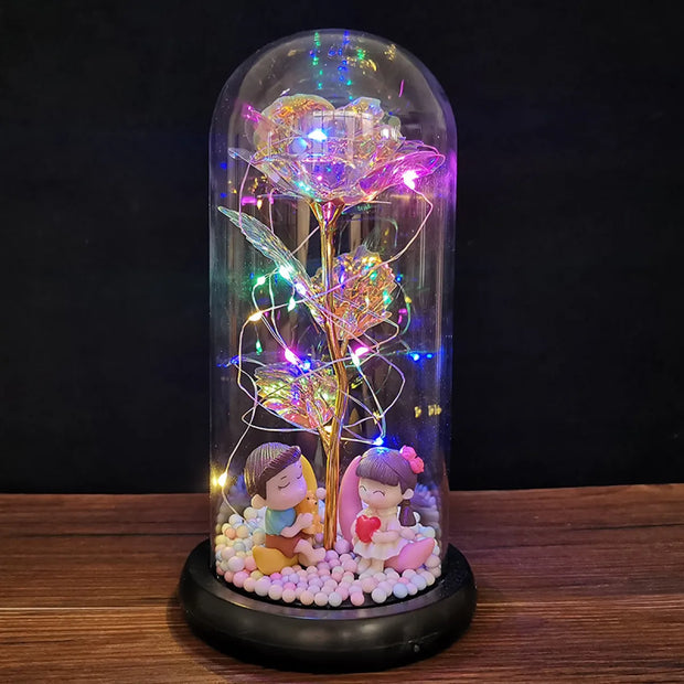 LED Enchanted Glass Rose Decor - ILLUMIWAVESS  