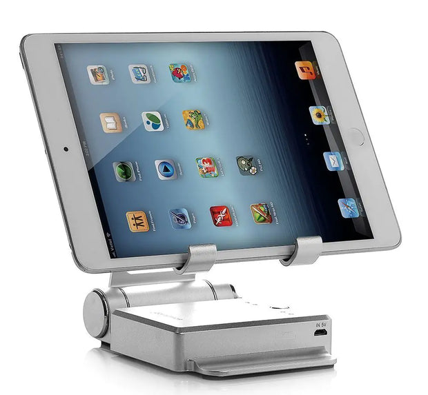 Podium Style Stand With Extended Battery Up To 200% For iPad, iPhone And Other Smart Gadgets - ILLUMIWAVESS  