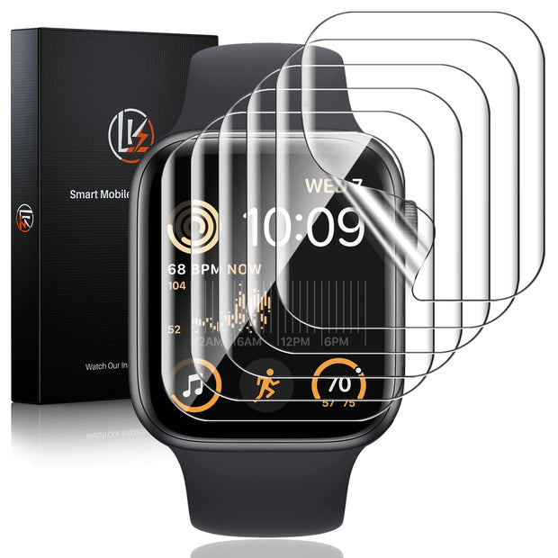 LK 6 Pack for Apple Watch Series 10 Screen Protector 46mm, [Flexible TPU Not Glass] Self-Healing, Max Coverage, Bubble Free, HD Clear Screen Protector for iWatch Series 10 46mm, Anti-Scratch - ILLUMIWAVESS  